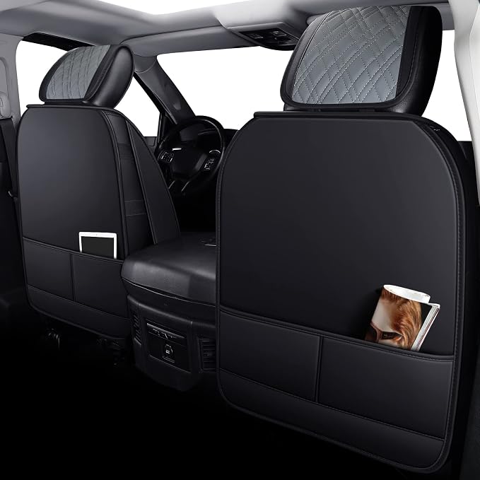 YIERTAI Car Seat Covers for Dodge Ram Fit 2009-2026 1500 2010-2026 2500 3500 Classic Bighorn Longhorn Laramie Tradesman Truck Gray Front