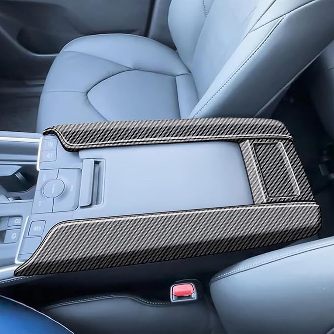 Armrest Box Panel Cover Interior Modifications Compatible with Toyota Grand Highlander 2024 2025 2026 Fit for 2024-2026 Grand Highlander ABS Accessories(Carbon Fiber)