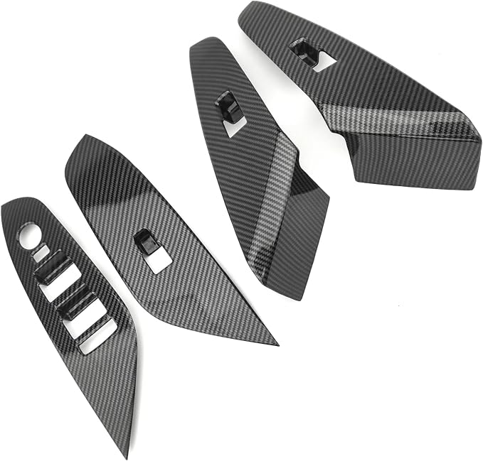 Car Interior Window Switch Panel Cover Side Door Glass Lock Control Button Cover Compatible with Chevy Trax 2024-2025 Accessories (Carbon Fiber Style)