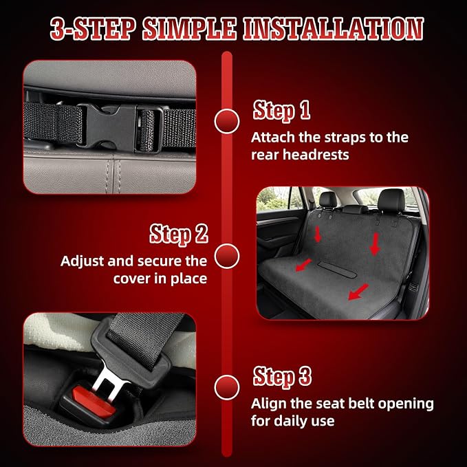 Car Seat Cover Towel, Waterproof Sweat Absorbent Back Seat Protector for Sedans SUVs & Minivans, Non-Slip Machine Washable Rear Bench Cover for Post-Gym, Beach, Pets & Kids (Gray)