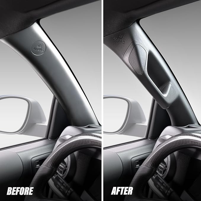 Driver Side A-Pillar Grab Handle for Toyota Tacoma 3rd Gen (2016-2023), OEM-Style Texture, Matches Passenger Side, Sturdy & No Creaking Noise, Easy Installation (Black)
