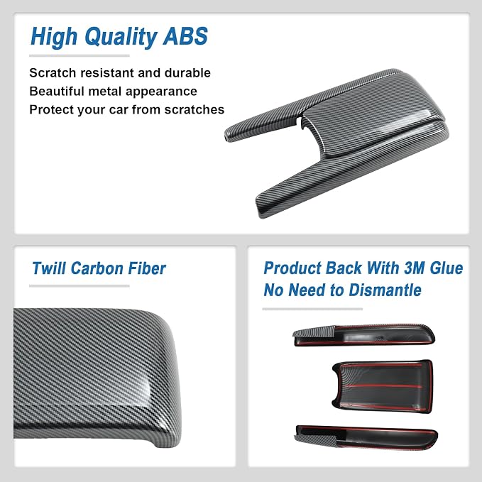 Carbon Fiber Center Console Armrest Storage Box Cover Compatible with Honda Civic 10th Gen 2016-2021