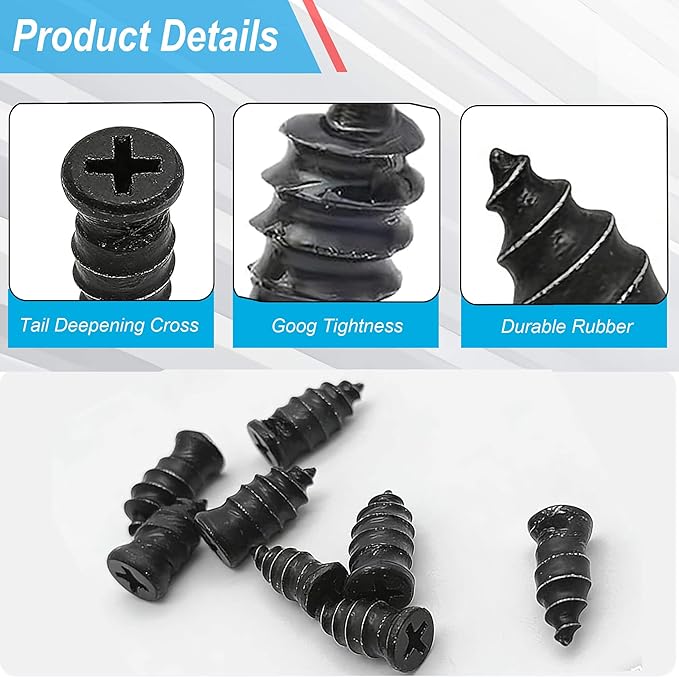 60 Pcs Tire Repair Rubber Nail, Tire Repair Rubber Nail Kit with Tire Glue,Tire Repair Screws are Suitable for Quickly Repairing Punctures in Car, Motorcycle, and SUV Tires