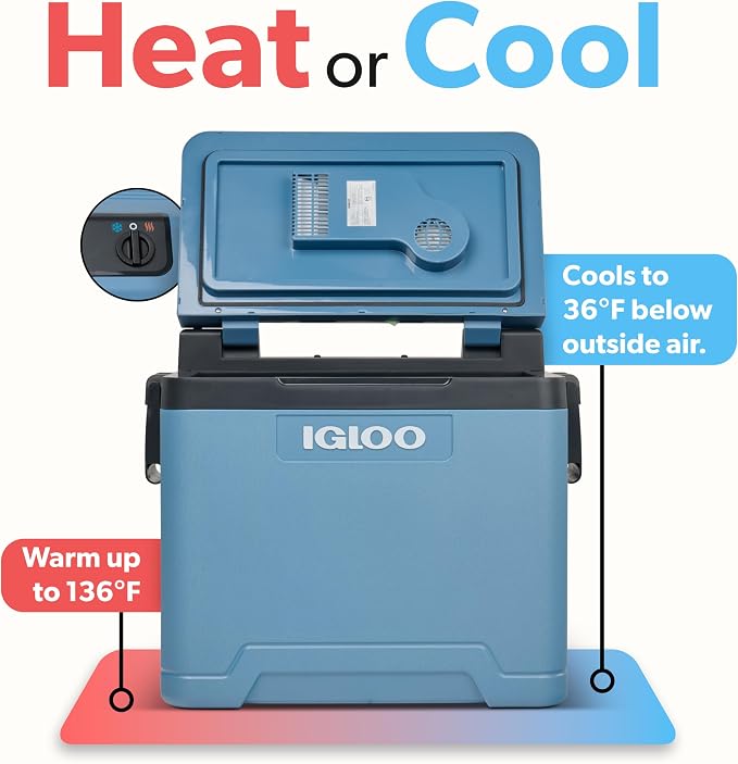 Igloo Thermoelectric Cooler & Warmer | 12V Portable Cooler for Truck, RV, Car & Home
