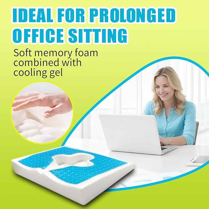 Gel Wheelchair Seat Cushion,Bed Sore Cushions for Butt,Gel Cushion for Pressure Relief,Donut Pillow for Tailbone Pain Relief,Sciatica,Coccyx,hemorrhoid Pillow,Cushion for Office Chair(BLACK2)