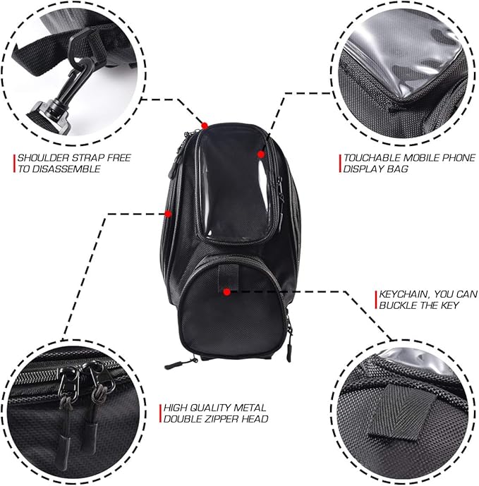 KATUR Motorcycle Gas Oil Fuel Tank Bag Universal Waterproof Oxford Fabric with Strong Magnetic Motorbike Bag Compatible with Harley Honda Yamaha Suzuki