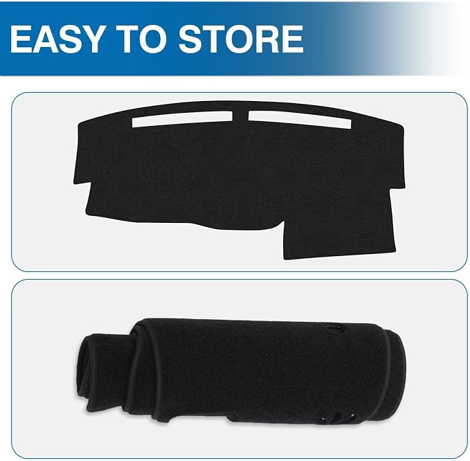 KUST Black Dash Cover for Nissan Titan 2004-2010 2011 2012 (Without Sensor, No Navi Holes) Polyester Dashboard Cover Non-Slip Center Console Dash Cover Titan Interior Accessories Sunshade No Glare