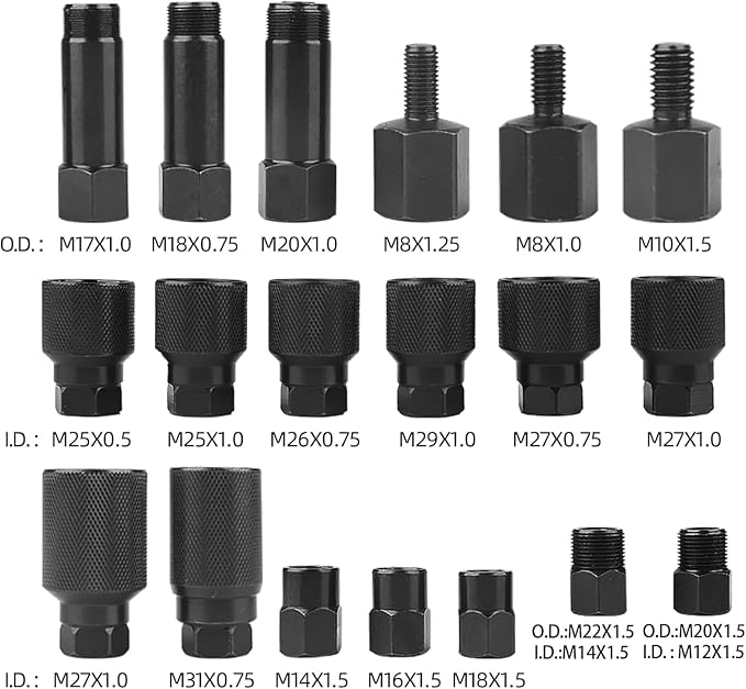 DAYUAN 24pcs Pneumatic Diesel Injector Puller Air Vibration Injector Removal Tool Kit Bundle with 3L Manual Transmission Fluid ransfer Pump