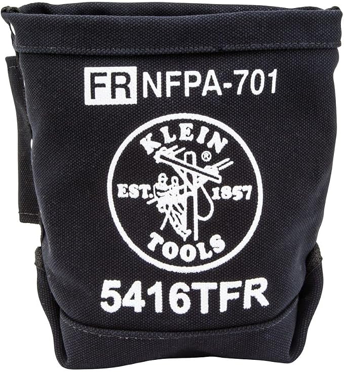 Klein Tools D248-9ST Pliers, Ironworker's Diagonal Cutting Pliers, 9-Inch & 5416TFR Tool Bag, Flame Resistant Canvas Bag for Bolt Storage with Double Reinforced Bottom and Tunnel Connect, 5x10x9-Inch