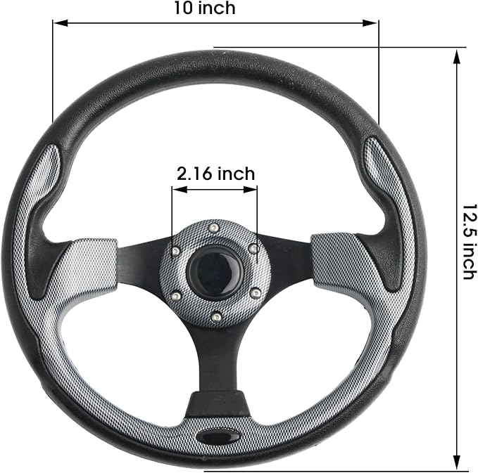 Black Spokes Golf Cart Steering Wheel For Club Car DS and Precedent Tempo EZGO RXV & TXT Yamaha Golf Cart Steering Wheel