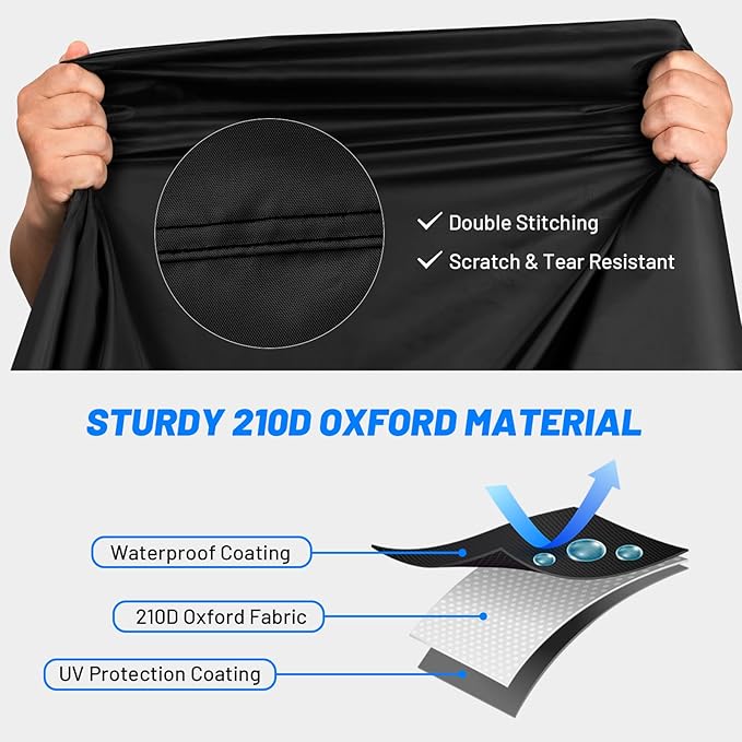 Favoto Bike Cover Waterproof Outdoor Storage for 1 or 2 Bikes Bicycle Cover Heavy Duty Rain Sun UV Dust Wind Proof with Storage Bag Bike Tarp for EBike Mountain Road City Bike, Black