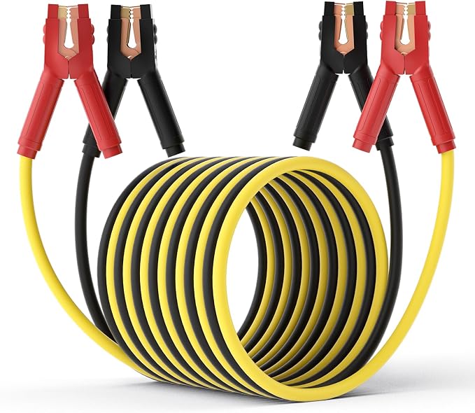 Heavy Duty Jumper Cables, 0 Gauge 30 Feet 1000 Amp Automotive Booster Cables for Car Battery, for Car, SUV and Trucks Battery, with Carry Case, Gloves, Brushes