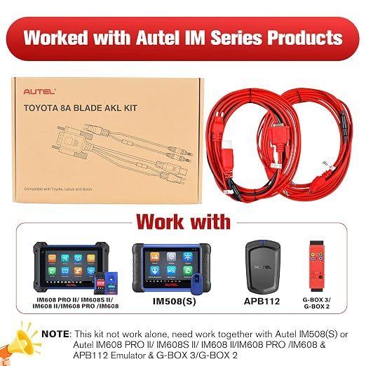 Autel Original 8A AKL Cable for Toyota Non-Smart K-y Adapter Work with APB112 and G-Box3 G BOX3 G-Box2 G BOX2
