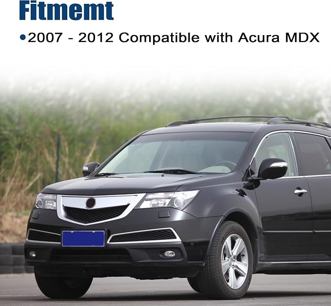 Driver & Passenger Side Bottom & Top Lean Back Leather Seat Cover Black Compatible with Acura MDX 2007 2008 2009 2010 2011 2012