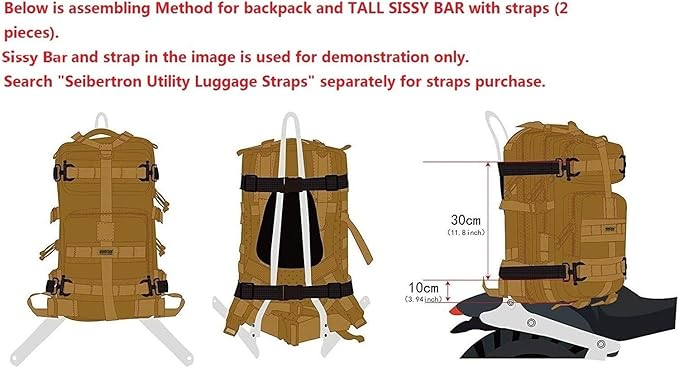 Seibertron Motorbike Backpack Motorcycle Bag Outdoor Sports Riding Package Khaki 37L