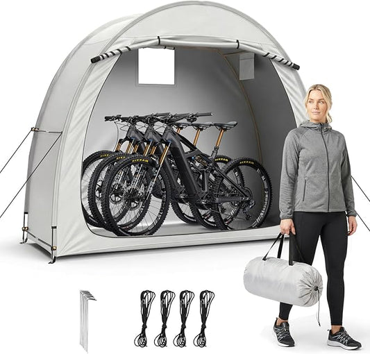 Outvita Bike Tent, Outdoor Portable Bicycle Storage Sheds with 210D Oxford Fabric PU4000 Waterproof Cover for 2-3 Bikes, Storage Cover Shelter for Motorcycle,Garden Tools,Toys,Lawn Mower