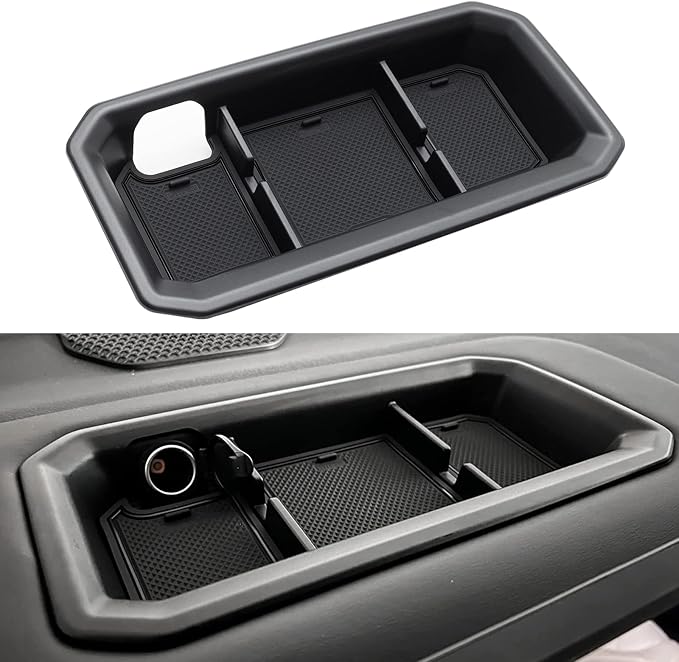 JDMCAR Center Console Organizer (Red Trim) and Dashboard Tray Compatible with 2022 2023 Toyota Tundra Accessories and 2023 Toyota Sequoia