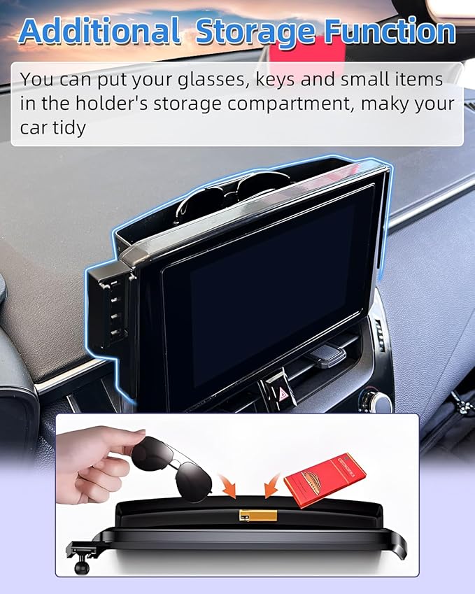 PZK Car Phone Holder for Toyota Avalon/Avalon Hybrid 2019 2020 2021 2022 Accessories 9-Inch Screen Fixed Clip Auto Lock Car Phone Mount for 4.0-7.0 Inch Phones 360° Rotation Not Affect Vent Cradles