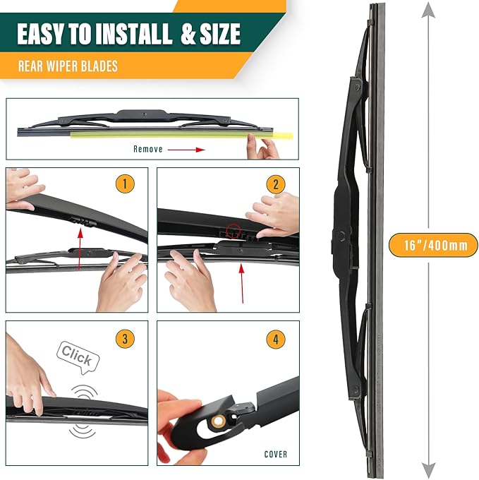 Windshield Wiper Blades Replacement for Dodge Grand Caravan 2008-2020 Chrysler Town & Country 2008-2016,Original Equipment Replacement Front Rear Wiper Blade Set - 26" 20" 16" (Set of 3)