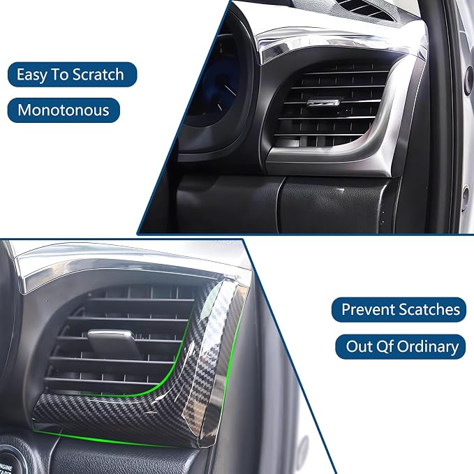 Car Front Side Air Condition Vent Outlet Cover for Toyota Hilux 2016-2025 Interior Decoration Accessory (Imitation Carbon Fiber Pattern)