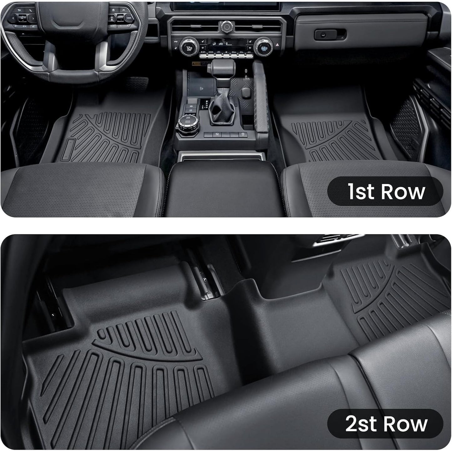 Floor Mats for 4Runner 2025, All Weather Floor Mats Floor Liners Compatible with Toyota 4Runner Accessories 2025 Anti-Slip Mats Black (Not Fit Hybrid and 7Seats)