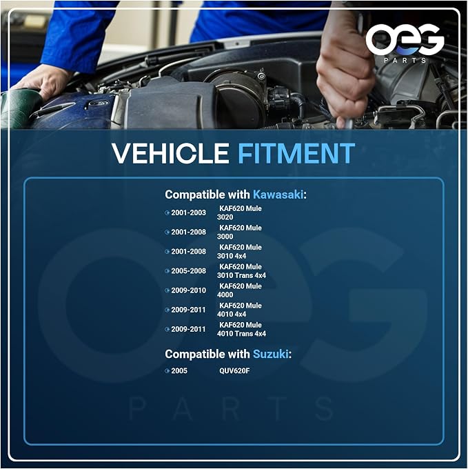 OEG Parts New Starter Compatible with Kawasaki 2001-2011 KAF620 Mule 3000 3010 3020 4010 617CC, Suzuki QUV620F 620cc 2005 211632124, 211636010, K211632124, SND0459, 41052117