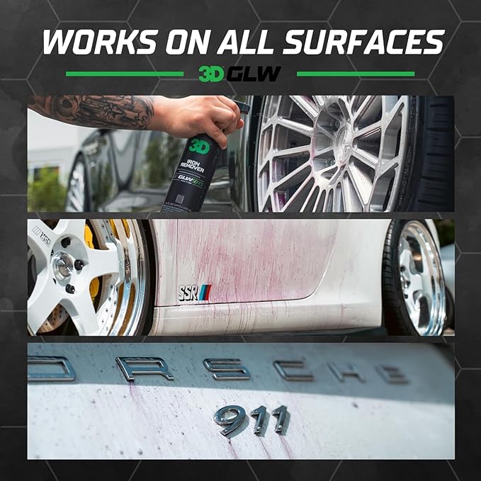 3D Iron Remover 1 Gallon Fast Acting Fallout & Brake Dust Cleaner | pH Balanced Wheel & Paint Decontamination | DIY Detailing Spray | Made in USA |1 Gallon