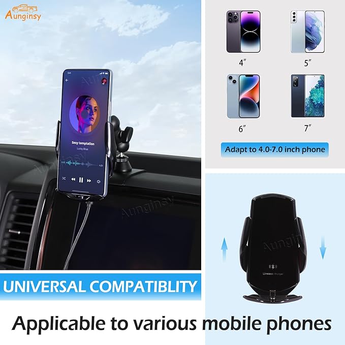 Aunginsy Car Phone Mount Compatible with Nissan Frontier 2022-2024 Center Console Phone Holder Dash Panel Mobile Phone Bracket Universal Cell Phone Navigation Stand Fit All Smart Phones Accessories