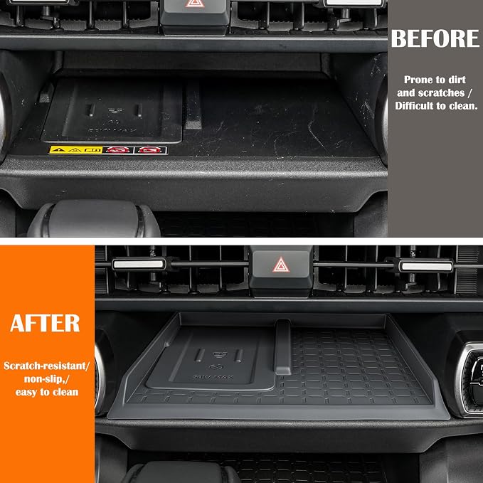 2Pcs 2026 RAV 4 Center Console Organizer Tray &Wireless Charging Anti-Slip Compatible with Toyota 2026 RAV 4 XSE GR Sport Hybrid Limited XLE Woodland 2026 RAV4 Interior Accessories Silicone