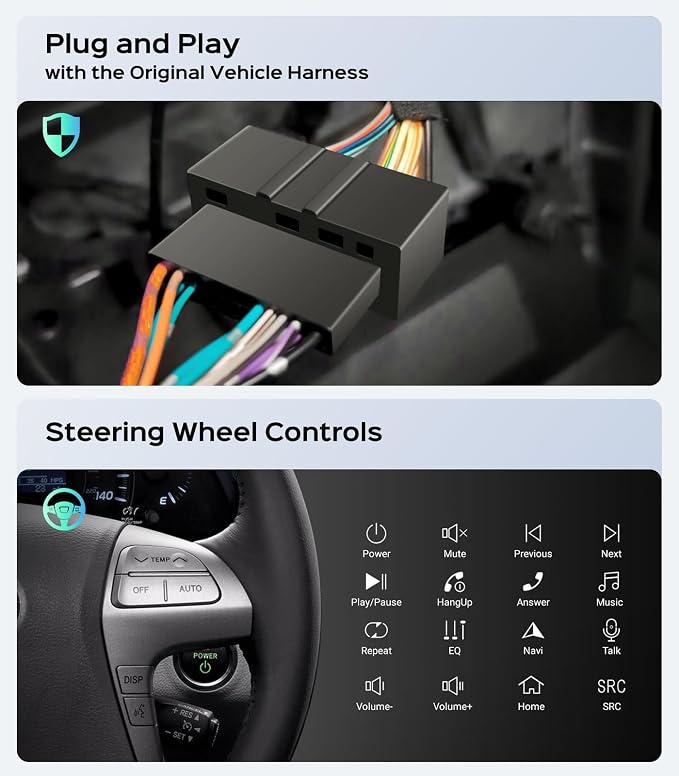 5G WiFi Android Car Stereo for Toyota Camry 2006 2007 2008 2009 2010 2011, 9 Inch IPS HD Touch Screen Car Radio Wireless CarPlay Android Auto, GPS FM/SWC Bluetooth 1080P Backup Camera