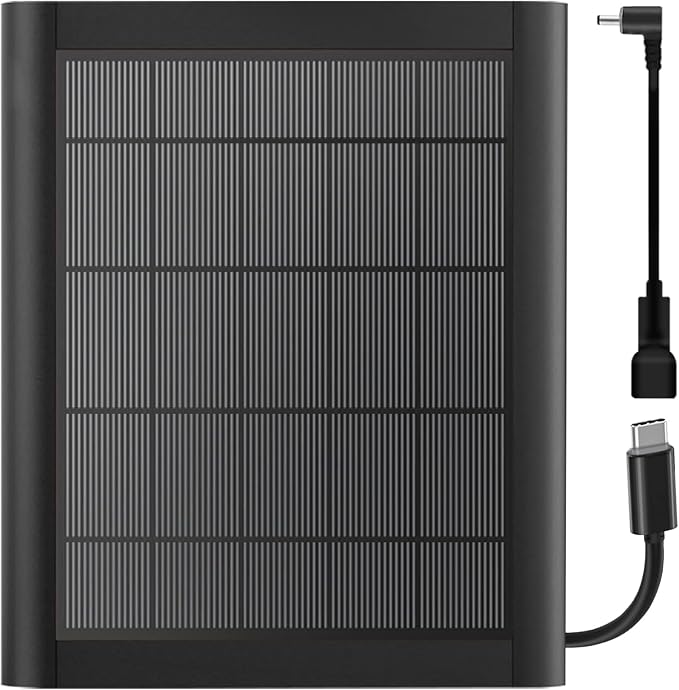 8W Solar Panel Charger for Camera, 9.8inch Camcorder Solar Panel with 10FT USB C Cable for Outdoor Cam Plus, Stick Up Cam/Pro, Spotlight Camera Plus/Pro Battery (8W-1Pack)