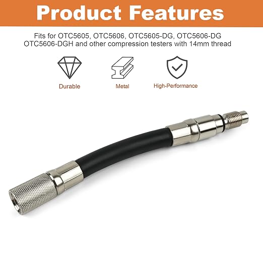 Compression Tester 12mm Adapter Compatible with 2008 and Newer Ford 4.6, 5.4 and 6.8L 3-Valve Engines with 12mm Spark Plugs