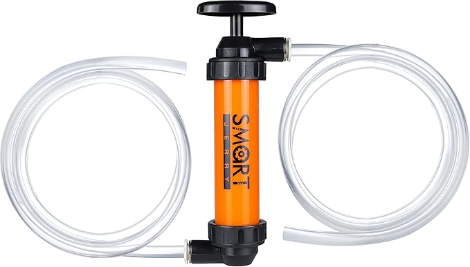 SMART JERRY - Siphon Pump for Gasoline, Fluid Transfer Pump Automotive, RV Antifreeze Pump Kit, Oil Transfer Pump, Hand Pump Siphon, Manual Fuel Transfer Pump, Transmission Fluid Pump, Lawn Mower Pump