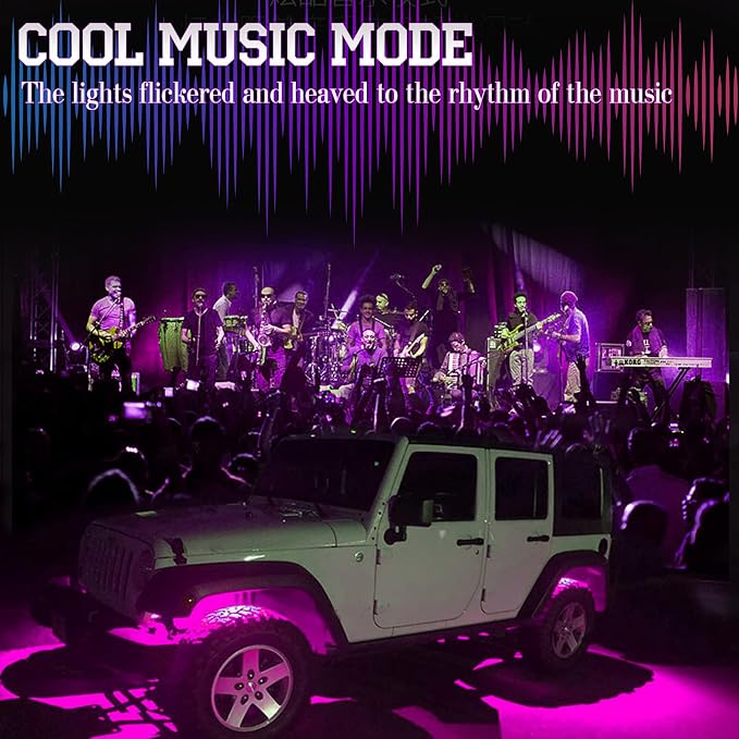 OPP ULITE RGB Led Rock Lights 12Pods, APP Control Rock Light Kit, DIY Color Timing Music Flashing Mode, Interior Underglow Lights for Jeep Offroad Trucks UTV SUV ATV Motorcycle Boats
