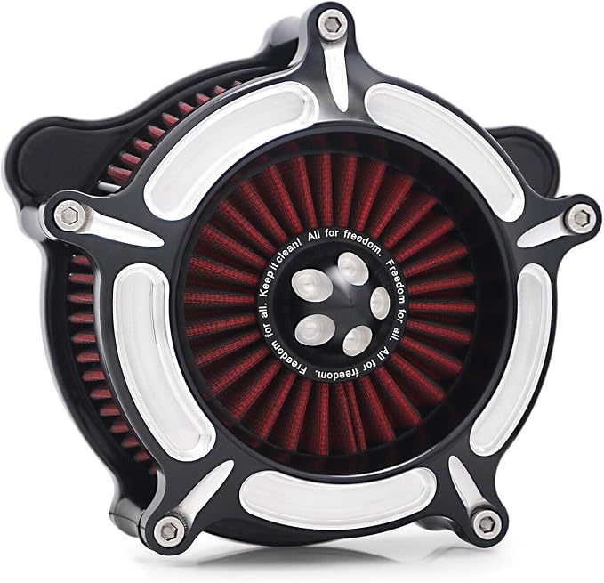 For harley air cleaner filter Sportster Softail Touring street road king glide Dyna for harley davidson air intake filters (Contrast Cut - Red Filter, D-For M8 Touring/Softail 2018-UP)