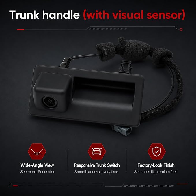 Rear Trunk Release Handle Backup View Camera Replacement for Audi A4 Allroad A5 S5 Coupe A6 S6 Avant Quattro A7 Q3 Q5 RS5 RS7 5N0827566AA