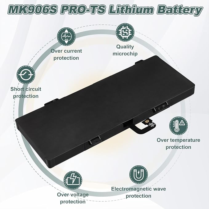 for Autel DV2027 Battery Replacement: for Autel MaxiSYS MS906 Pro MS906 Pro-TS MaxiCOM MK906 Pro MK906 Pro-TS MK906S PRO-TS MK906S PRO Lithium Battery 11600mAh