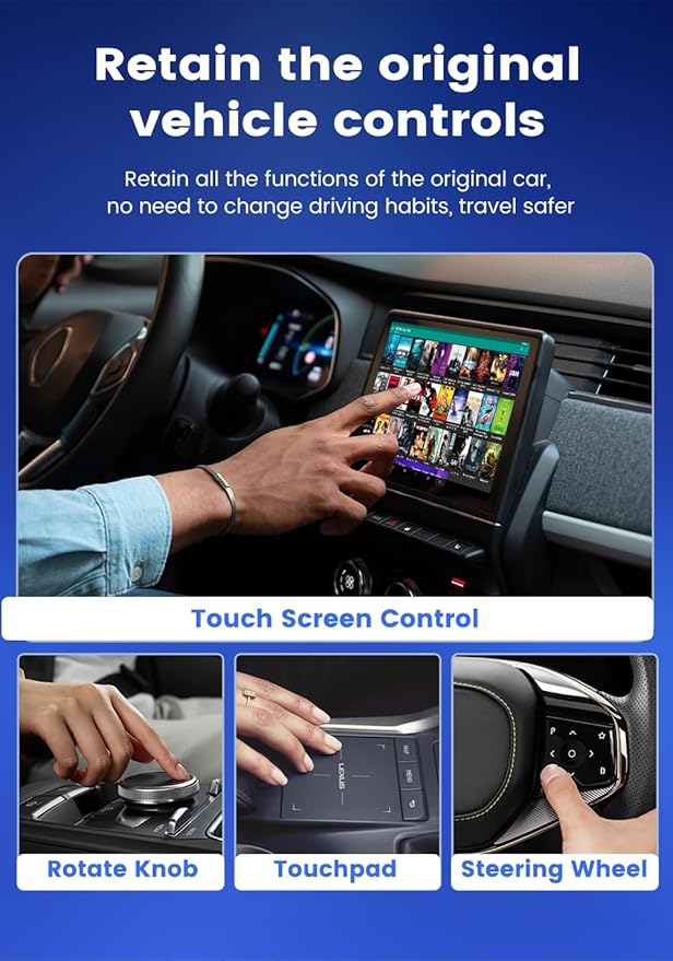 CarlinKit Tbox-LITE S with HDMI Output – Mirror Front Screen to Rear-Seat Display for in-Car Entertainment, Supports Wireless CarPlay/Android Auto, Online Video