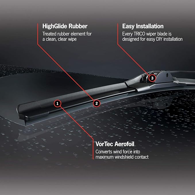 TRICO Diamond 28" + 16" Super Premium Automotive Replacement Windshield Wiper Blades (Set of 2), Passenger and Driver Side All-Weather Beam Wiper Blades for Select Vehicle Models (Item #25-2816)