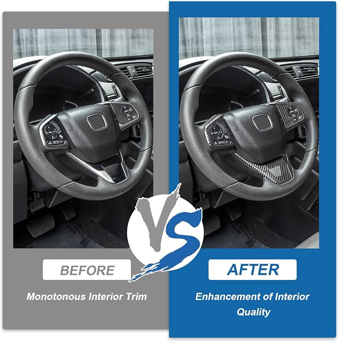 Carbon Fiber Steering Wheel Cover Compatible with 2017-2022 Honda CR-V CRV
