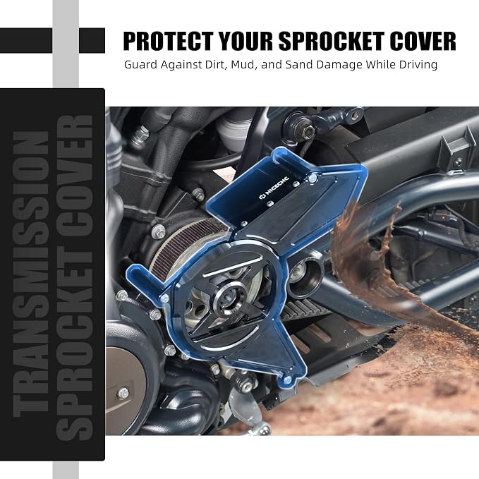 NICECNC Black Transmission Sprocket Cover Sprocket Protector Aluminum Compatible with Harley Sportster S RH1250S 2021-2024, Nightster RH975 2022-2024, Replacement for 34800055, See Fitments