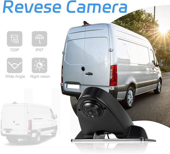 Car Brake Light Rear View Backup Camera for Benz Sprinter 2010-2019 Top Rear Brake Light Camera HD IR Night Vision Reversing Camera IP67 Waterproof