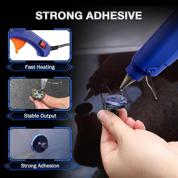 139PCS Dent Puller Kit, Paintless Dent Removal Kit, Car Dent Repair Kit with Metal Dent Lifter, Bridge Puller, T-Slide Hammer, Professional PDR Tools for dents, dings, creases and Hail Damage