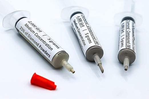TechDiamondTools Kit of 3 Diamond Polishing Compound Polishing Paste USA Made 2000 4000 8000 Grit for Marble Glass Metal Rock Jewelry Resin Silver Gemstone with 25% of Diamond Powder