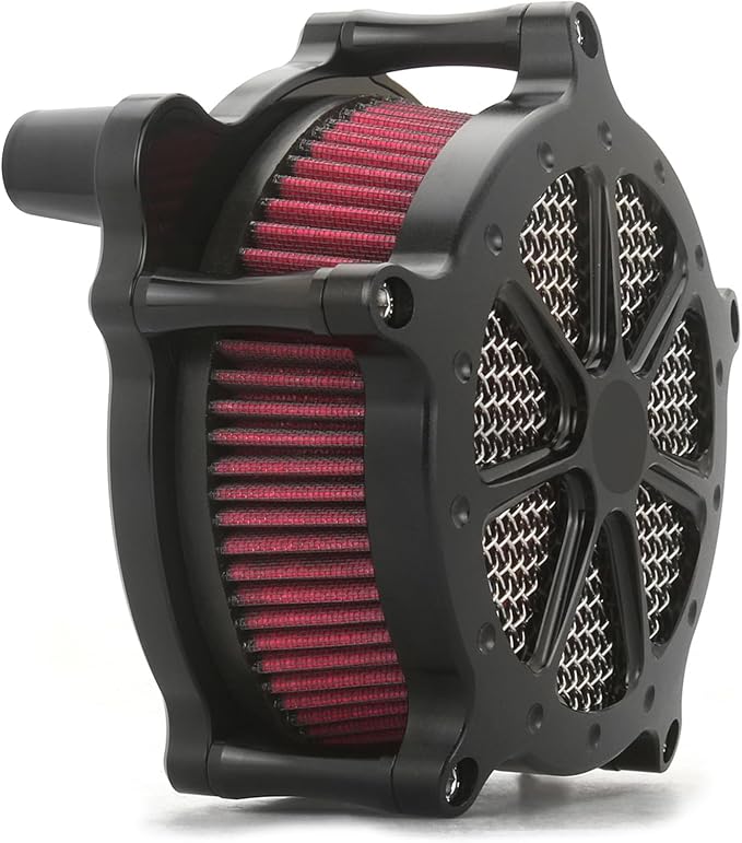 For harley air cleaner filter Sportster Softail Touring street road king glide Dyna for harley davidson air intake filters (Black Speed 7 style -red filter, D-For M8 Touring/Softail 2018-UP)