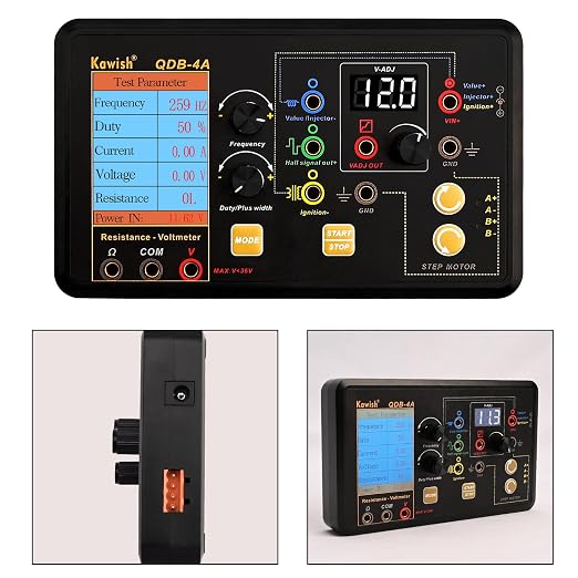 QDB-4A Ignition Coil Tester, 12V Automotive Actuator Tester, PWM Signal Generator Drive Fault Tester for Test Digital Injector Solenoid Valves Idle Stepping Instrument Urea Pump Motors Driver Treasure