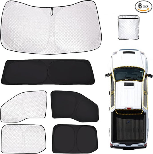 ZATOOTO Car Window Shades for Ford F-150 2021-2024 - Custom Fit Front and Rear Side Window Sun Shade 100% UV Protection & Heat Blocking, Privacy Cover for Camping, Napping, Parking, Ford F-150
