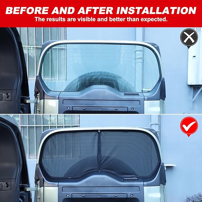 Window Shade Compatible with 2020-2025 L@nd Rover Defender 110, Breathable Mesh Side Window Screens Shade Cover for Baby, UV Rays Protection Sun Shade Blocker (Trunk Windows 4Pcs)