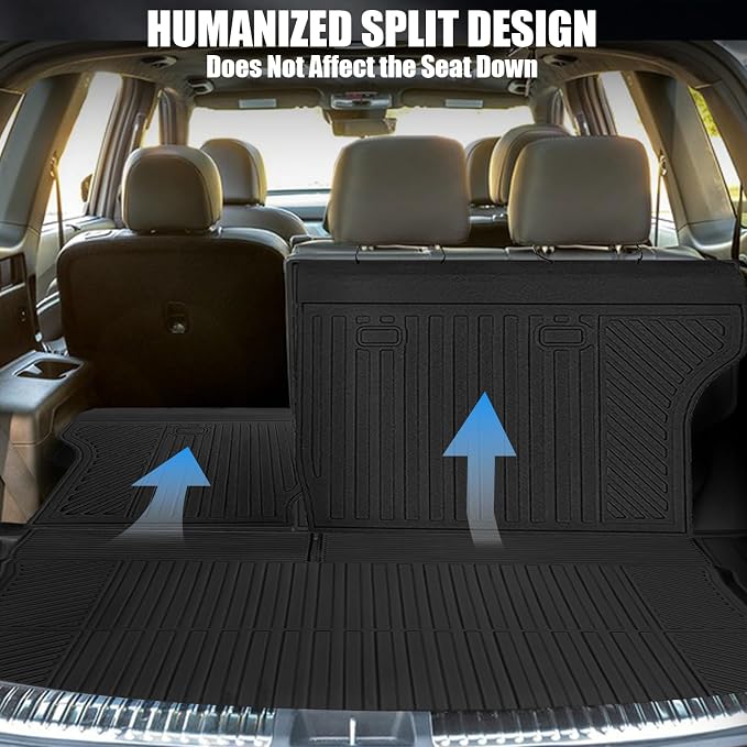Floor Mats for Toyota RAV4 2013-2018, All Weather Cargo Liner with Backrest Mat Protection and Door Sill Guards TPE Rubber Full Set Automotive Floor Mats Trunk Mat for 2018 RAV4 Accessories
