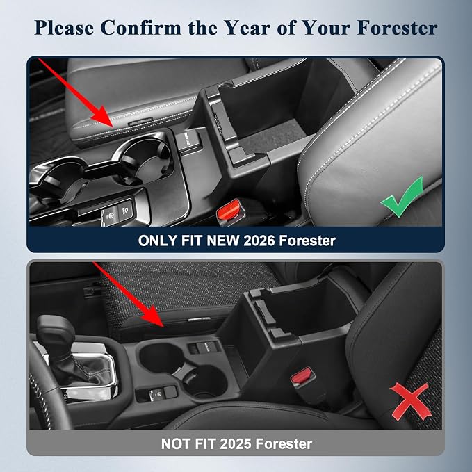 BIBIBO 2026 Forester Center Console Organizer for 2026 Subaru Forester Base/Premium/Sport/Limited/Touring Console Tray 2026 Subaru Forester Insert Glove Pallet Organizer Tray(Not for 2025 Forester)